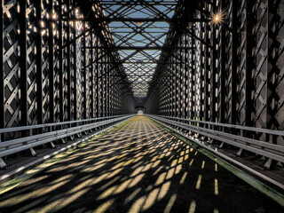 Road bridge in Tczew, Poland, on the lower Vistula built in 1851–1857 as a road and railway bridge, designed by Carl Lentze