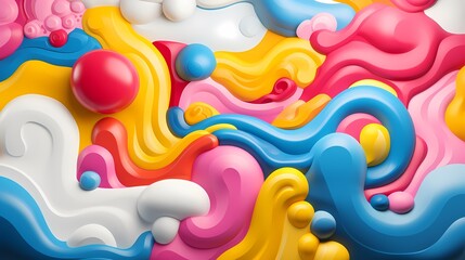 Surreal Dream Scape inspired by 3D art - colorful noodle art, artistic dream (Generative AI)