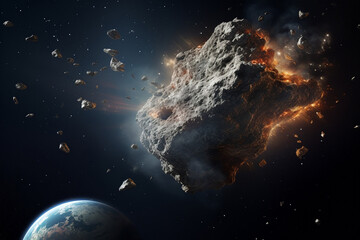 Science asteroid universe space astronomy - obrazy, fototapety, plakaty