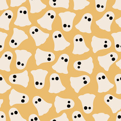 Vector abstract seamless cute halloween pattern.