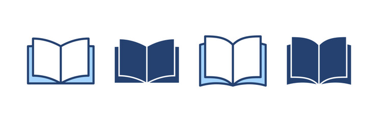 Book icon vector. open book sign and symbol. ebook icon