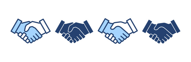 Obraz premium Handshake icon vector. business handshake sign and symbol. contact agreement