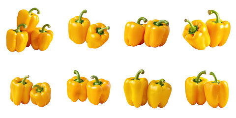 Png Set transparent background with yellow bell peppers