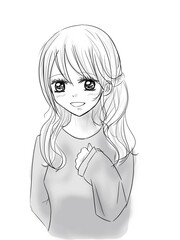 少女漫画風の女性