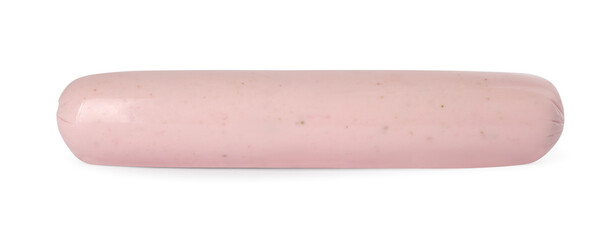 Vegan sausage with soy cream isolated on white