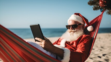 Beach Browsing with Santa: A Sunny Connection to Check His Nice List Twice
