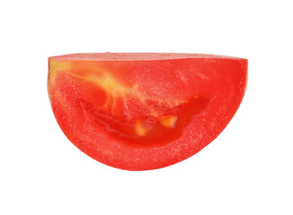 Piece of ripe cherry tomato isolated on white