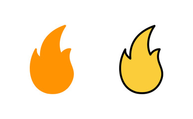 Fire icon set for web and mobile app. fire sign and symbol