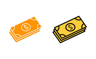 Money icon set for web and mobile app. Money sign and symbol