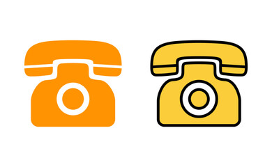 Telephone icon set for web and mobile app. phone sign and symbol