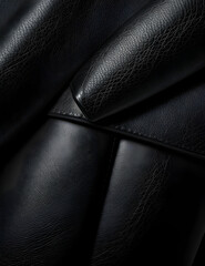 Black background with leather fabric texture curves