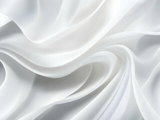 Fluid Interplay of Textures A Fusion of Gossamer Silk and Glistening Plastic in White Wave Symphony
