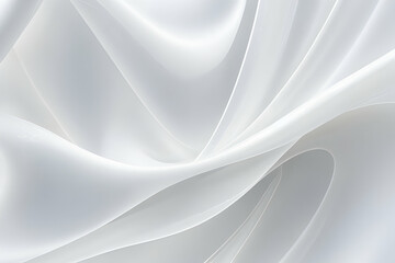 Fototapeta premium Fluid Interplay of Textures A Fusion of Gossamer Silk and Glistening Plastic in White Wave Symphony