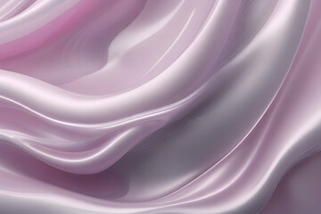 Fluid Interplay of Textures A Fusion of Gossamer Silk and Glistening Plastic in pink Wave Symphony