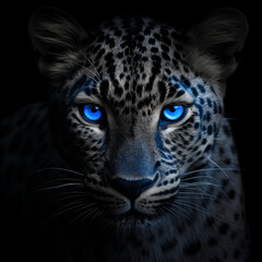 Blue-eyed black cheetah