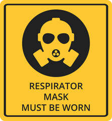 Health and safety signs. safety equipment must be worn. Hazard pictogram