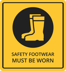 Health and safety signs. safety equipment must be worn. Hazard pictogram