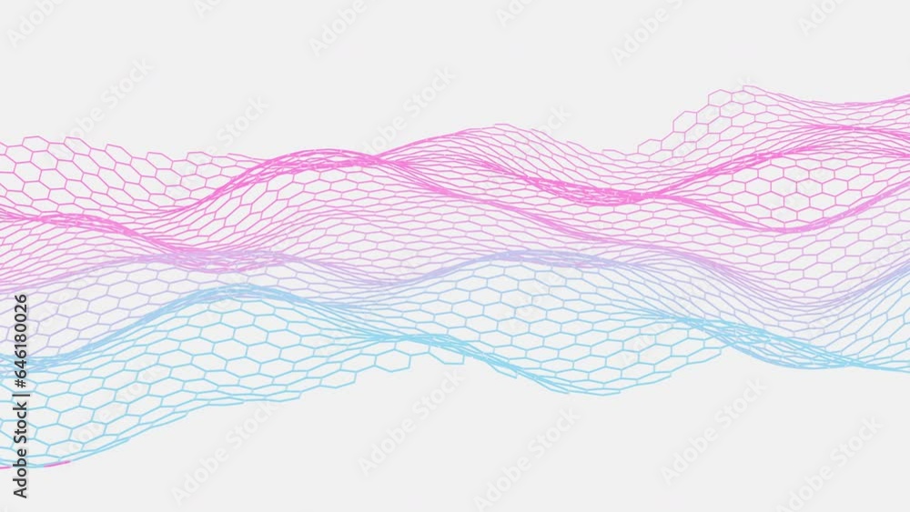 Poster abstract hexagonal grid background, 3d rendering.