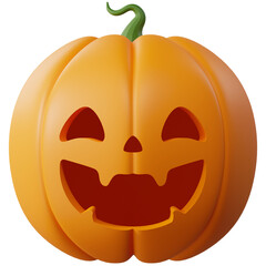 3D Halloween Pumpkin. Halloween design element In 3D and plastic cartoon style. Halloween pumpkin 3D style for poster, banner, greeting card