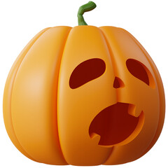 3D Halloween Pumpkin. Halloween design element In 3D and plastic cartoon style. Halloween pumpkin 3D style for poster, banner, greeting card