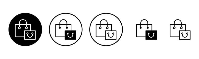 Shopping bag icon set illustration. shopping sign and symbol