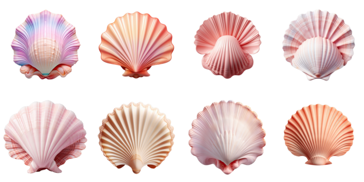 Png Set Scallop shell on a transparent background