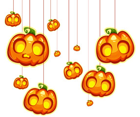 Pumpkin face happy halloween