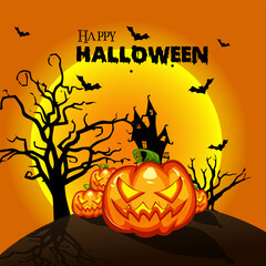 Design illustration happy halloween