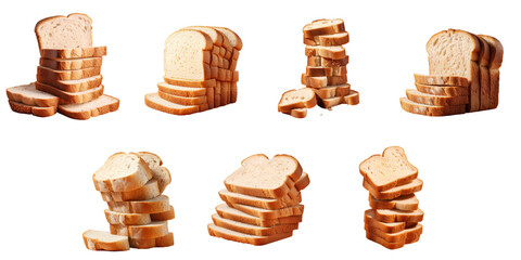 Png Set Sliced bread displayed with a transparent background