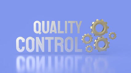 The  Quality control word and gear image 3d rendering