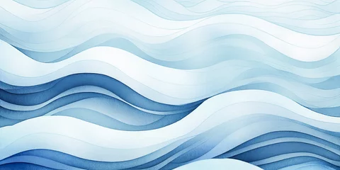 Fotobehang Blue wave abstract winter snow background for copy space text. White teal ocean wavy texture, flowing motion. Snowy winter holiday season or water wave illustration. Mobile web new year backdrop. © Vita