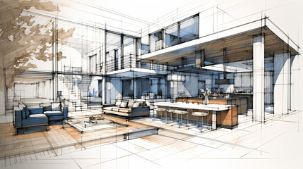 Renovation concept - transforming an apartment through restoration or refurbishment, Illustration 