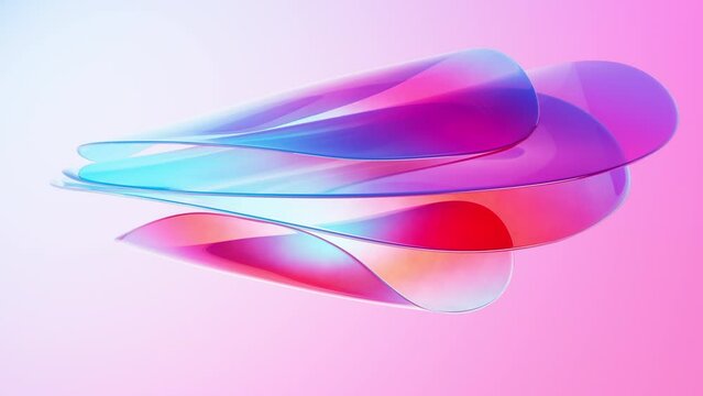 Abstract gradient glass background video, 3d rendering.