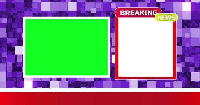  4k Breaking news motion graphics green screen banner. Business technology news background splash screen. 