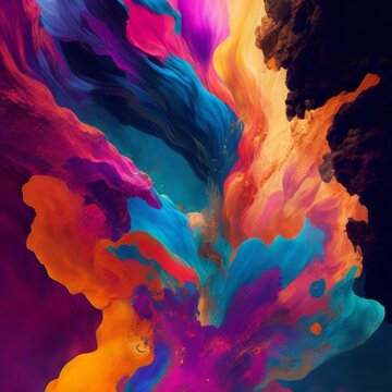 explosion of colors, shapes, and textures that evoke a sense of energy and movement - 