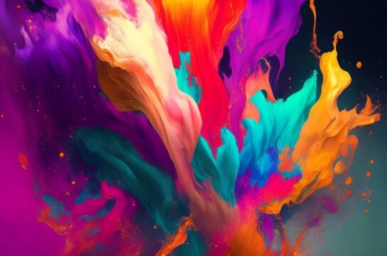 explosion of colors, shapes, and textures that evoke a sense of energy and movement - 