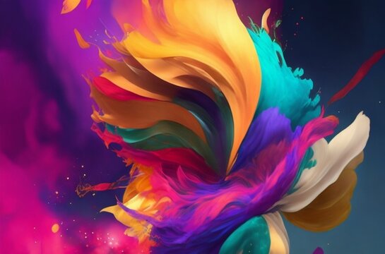explosion of colors, shapes, and textures that evoke a sense of energy and movement - 