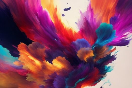 explosion of colors, shapes, and textures that evoke a sense of energy and movement - 