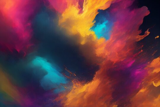 explosion of colors, shapes, and textures that evoke a sense of energy and movement - 
