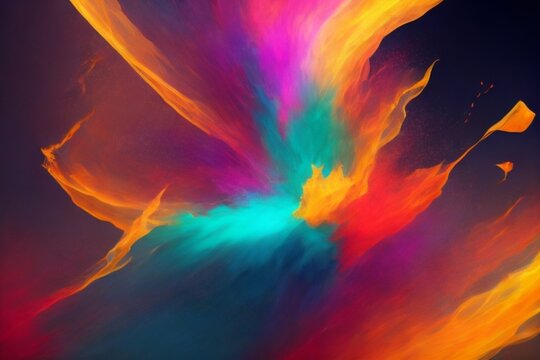 explosion of colors, shapes, and textures that evoke a sense of energy and movement - 