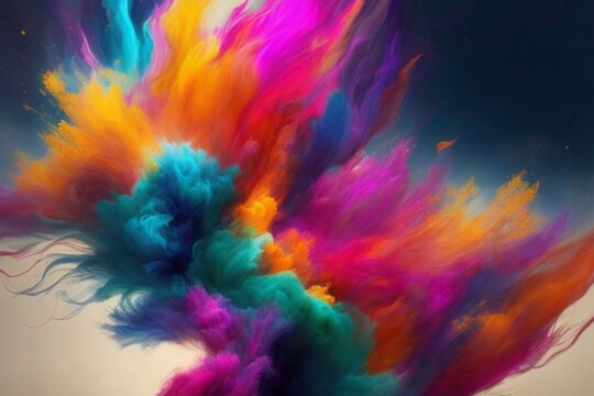 explosion of colors, shapes, and textures that evoke a sense of energy and movement - 