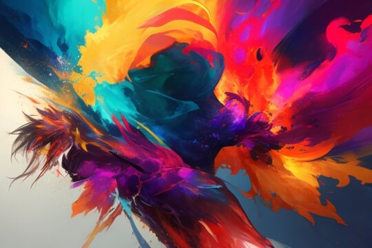 explosion of colors, shapes, and textures that evoke a sense of energy and movement - 