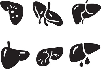 Liver icon vector silhouette black color