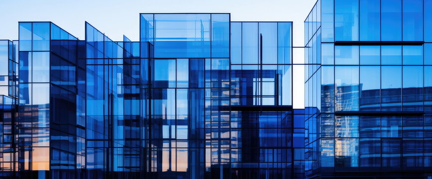 modern blue metropolitan cityscape.
