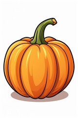 Close up of a Stylized Pumpkin on a White Background.