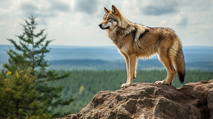 Fototapeta premium Dominant Majesty: The Alpha's Watch