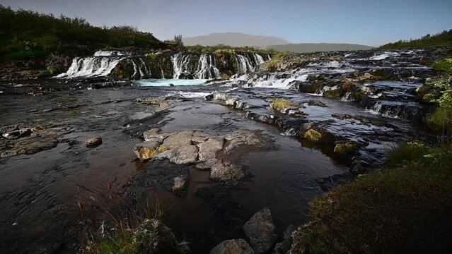 Bruarfoss waterfall in summer, South Iceland, Iceland, Europe