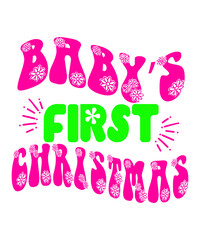 Baby's First Christmas Retro SVG