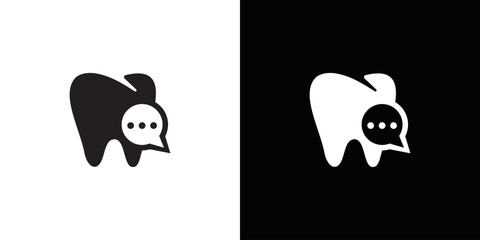 Modern dental chat logo Design template. Dental consultation icon. health and dental care consultation logo