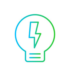 Innovation digital marketing icon with blue and green gradient outline style. innovation, symbol, business, idea, vector, outline, creative. Vector Illustration